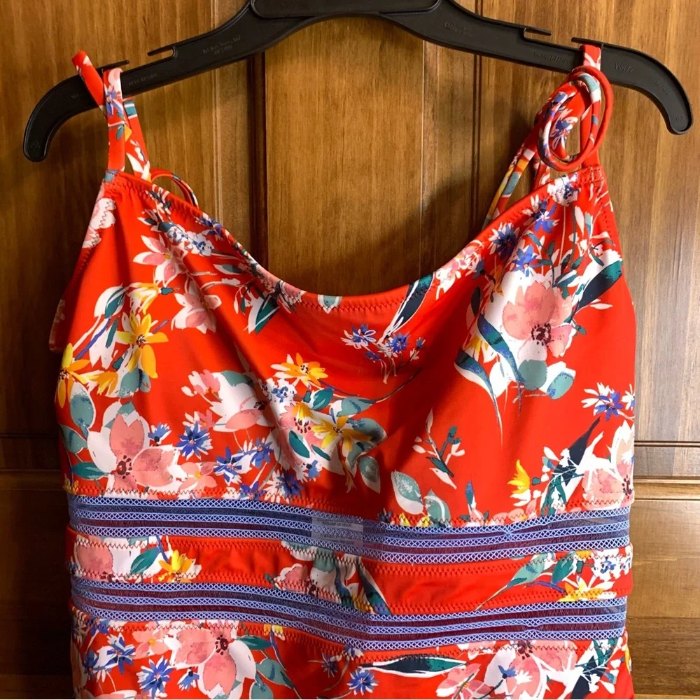 Women’s Jessica Simpson size large floral one piece bathing suit swim suit - Picture 3 of 7